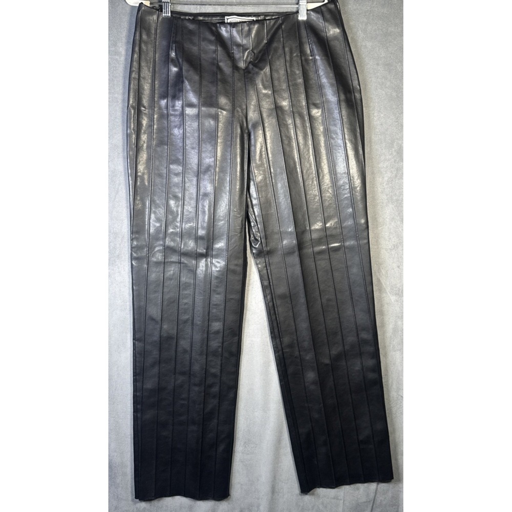 Anita‎ Sommer Ladies Black Faux Leather Pants Size XL 44 Cotton Polyvinyl Blend